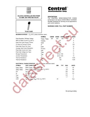 CS92D LEADFREE datasheet  